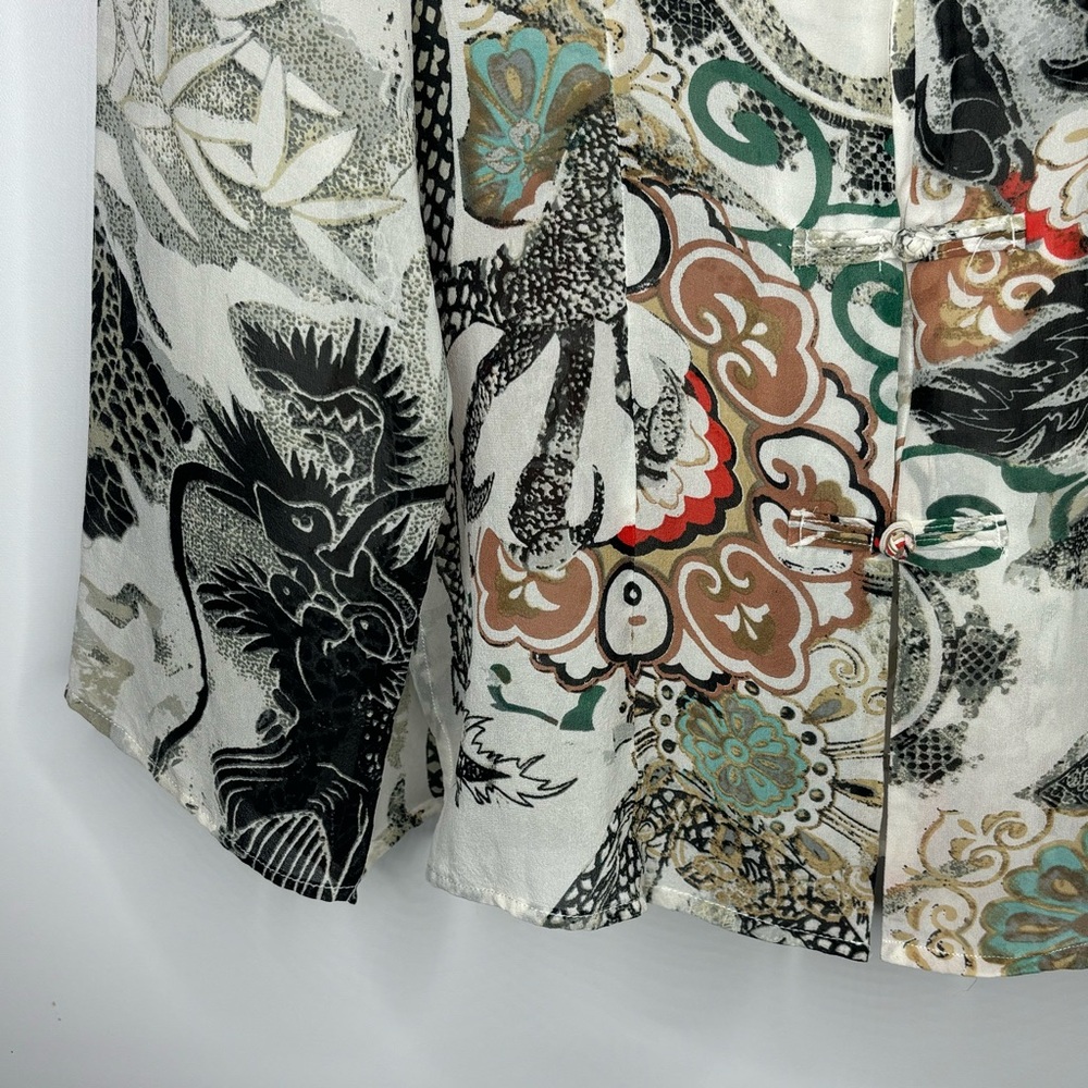 Silk Dragon Button Up Blouse- Very Rare! - image 5